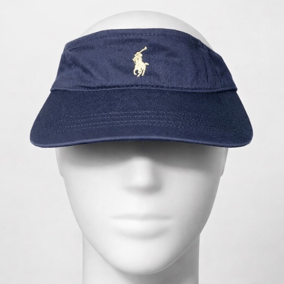 Polo Ralph Lauren Accessories - Ralph Lauren Polo Tennis Visor Hat Navy Blue Logo One Size Adjustable Cap Sporty